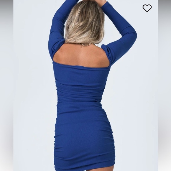 New Princess Polly Blue Portia Mini Dress Size 4 - Picture 2 of 7